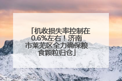 机收损失率控制在0.6%左右！济南市莱芜区全力确保粮食颗粒归仓