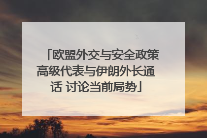 欧盟外交与安全政策高级代表与伊朗外长通话 讨论当前局势