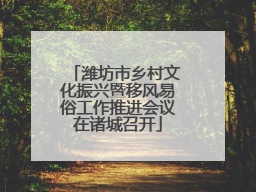潍坊市乡村文化振兴暨移风易俗工作推进会议在诸城召开