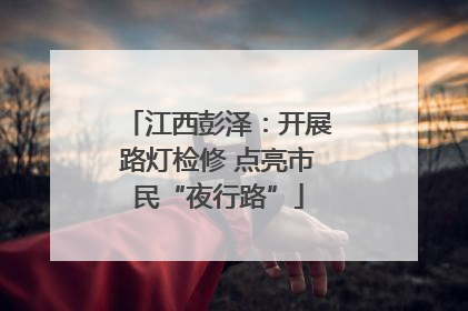 江西彭泽：开展路灯检修 点亮市民“夜行路”
