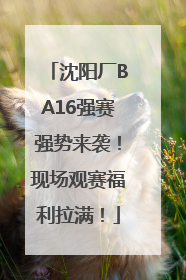 沈阳厂BA16强赛强势来袭！现场观赛福利拉满！