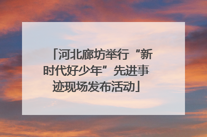 河北廊坊举行“新时代好少年”先进事迹现场发布活动