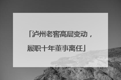 泸州老窖高层变动，履职十年董事离任