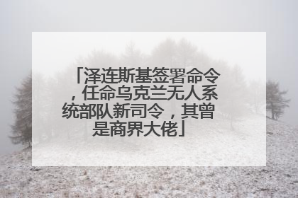 泽连斯基签署命令，任命乌克兰无人系统部队新司令，其曾是商界大佬
