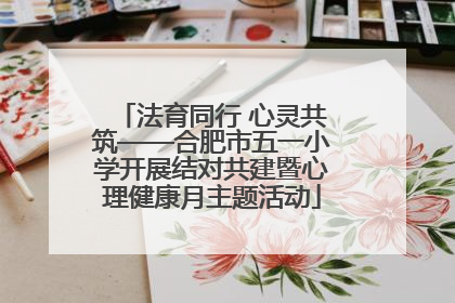 法育同行 心灵共筑——合肥市五一小学开展结对共建暨心理健康月主题活动