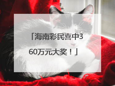 海南彩民喜中360万元大奖！