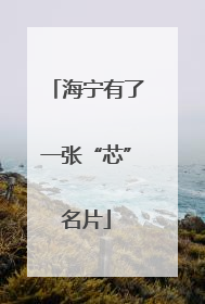 海宁有了一张“芯”名片