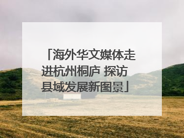 海外华文媒体走进杭州桐庐 探访县域发展新图景