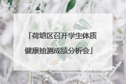 荷塘区召开学生体质健康抽测成绩分析会