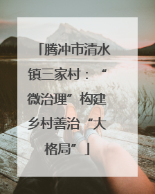 腾冲市清水镇三家村：“微治理”构建乡村善治“大格局”