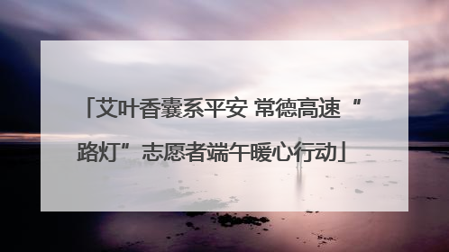 艾叶香囊系平安 常德高速“路灯”志愿者端午暖心行动