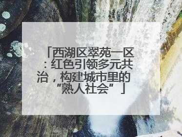 西湖区翠苑一区：红色引领多元共治，构建城市里的“熟人社会”