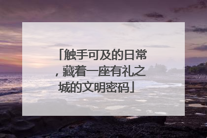触手可及的日常，藏着一座有礼之城的文明密码