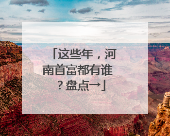 这些年，河南首富都有谁？盘点→