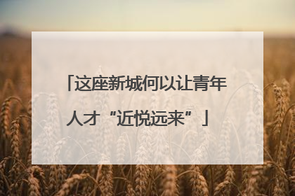 这座新城何以让青年人才“近悦远来”