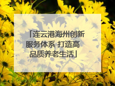 连云港海州创新服务体系 打造高品质养老生活