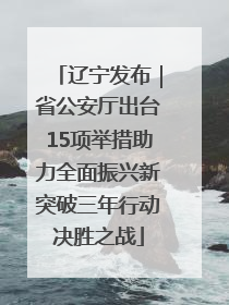 辽宁发布｜省公安厅出台15项举措助力全面振兴新突破三年行动决胜之战