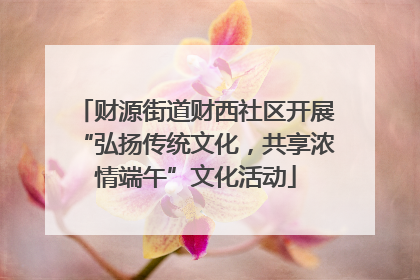 财源街道财西社区开展“弘扬传统文化，共享浓情端午”文化活动