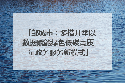 邹城市：多措并举以数据赋能绿色低碳高质量政务服务新模式