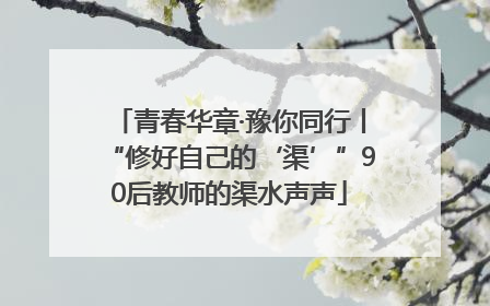 青春华章·豫你同行丨“修好自己的‘渠’”90后教师的渠水声声