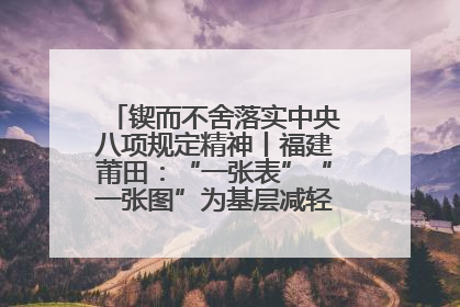锲而不舍落实中央八项规定精神丨福建莆田：“一张表”“一张图”为基层减轻“数字负担”