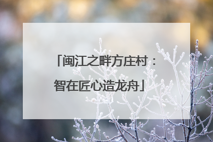 闽江之畔方庄村：智在匠心造龙舟