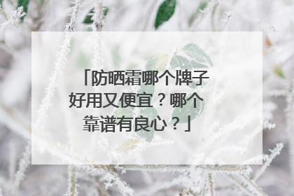 防晒霜哪个牌子好用又便宜？哪个靠谱有良心？