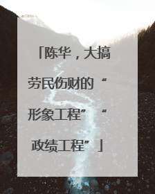 陈华，大搞劳民伤财的“形象工程”“政绩工程”