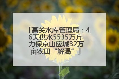 高关水库管理局：46天供水5535万方 力保京山应城32万亩农田“解渴”