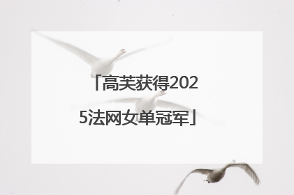 高芙获得2025法网女单冠军