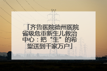 齐鲁医院德州医院省级危重新生儿救治中心：把“生”的希望送到千家万户