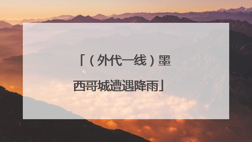 （外代一线）墨西哥城遭遇降雨