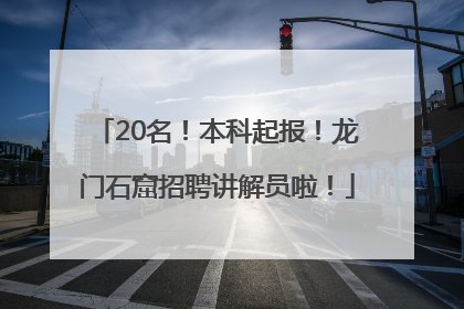 20名！本科起报！龙门石窟招聘讲解员啦！