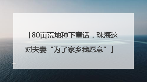 80亩荒地种下童话，珠海这对夫妻“为了家乡我愿意”