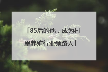 85后的他，成为村里养殖行业领路人